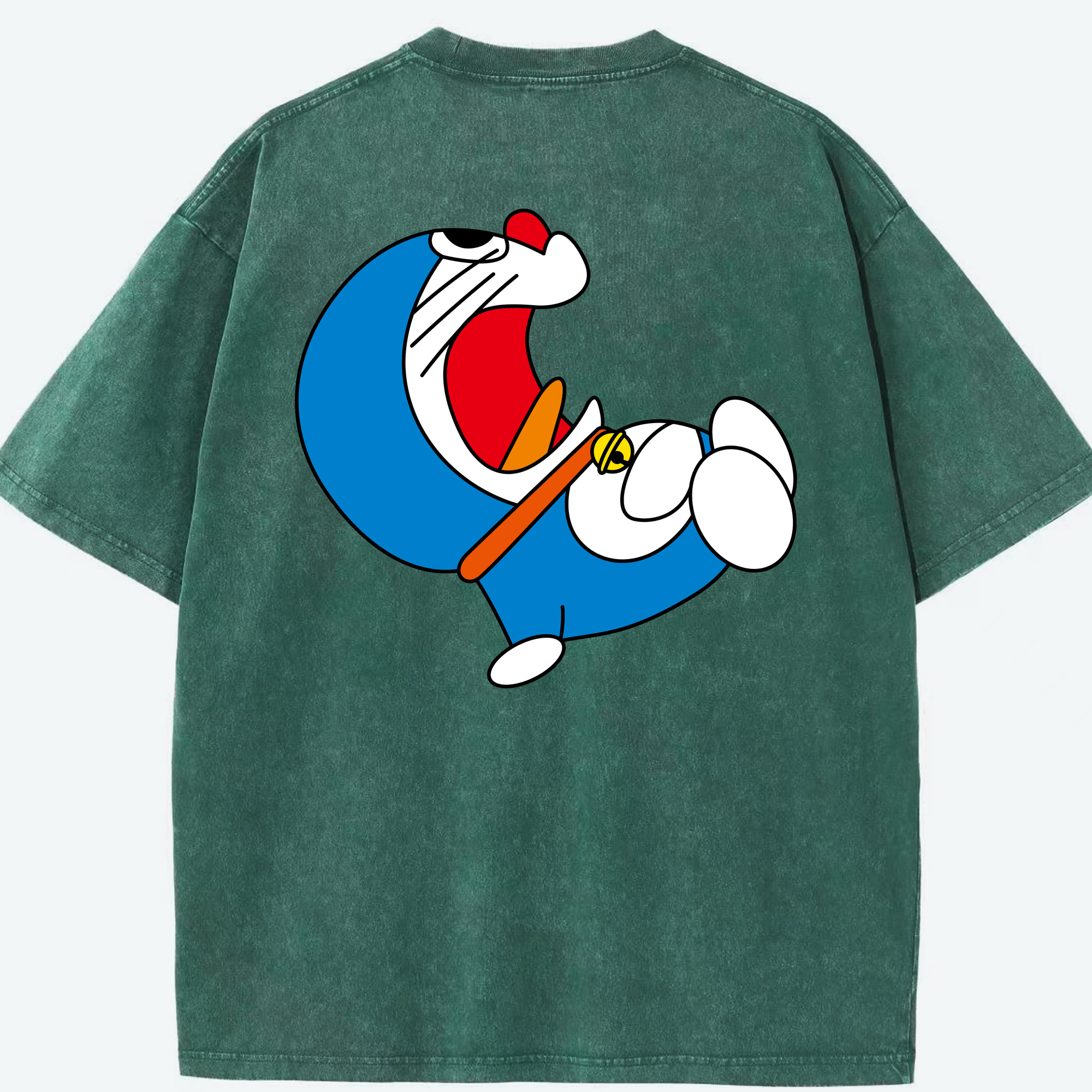 （画像用） ドラえもん Doraemon 綿100% ヴィンテージ風 半袖Tシャツ（背面プリント）